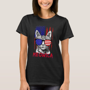 Cat 4th Of July Meowica Merica Usa American Flag S T-Shirt
