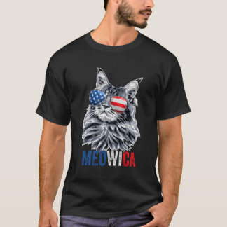 Cat 4Th Of July Meowica Sunglasses American Flag T-Shirt