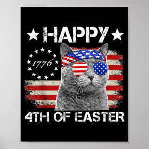 Cat 4th of July s Meowica Merica Men USA American Poster