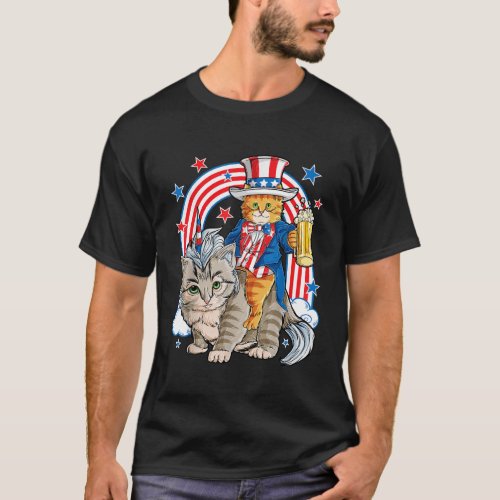 Cat 4th of July T shirt Caticorn Unicorn Meowica W