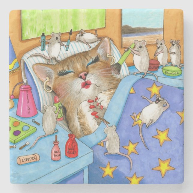 Cat 508 stone coaster (Front)