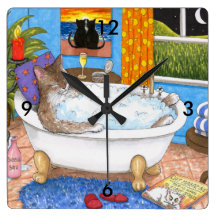 Cat Bath Art Wall Decor Zazzle