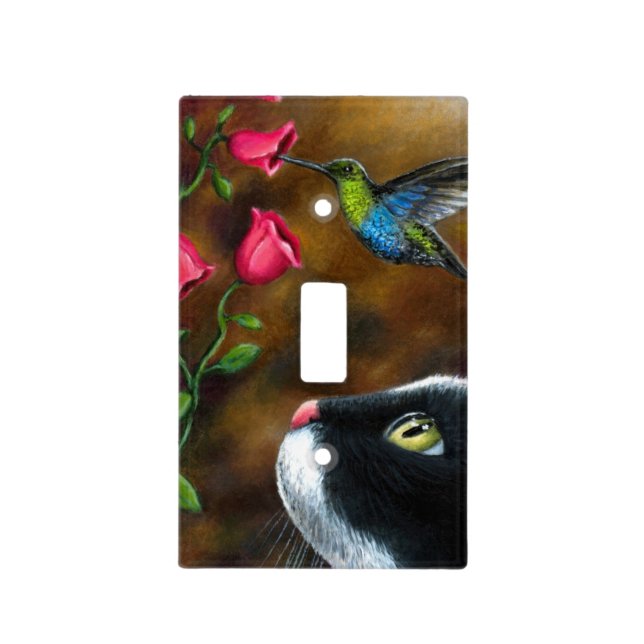 Cat 571 Hummingbird Light Switch Cover (Front)