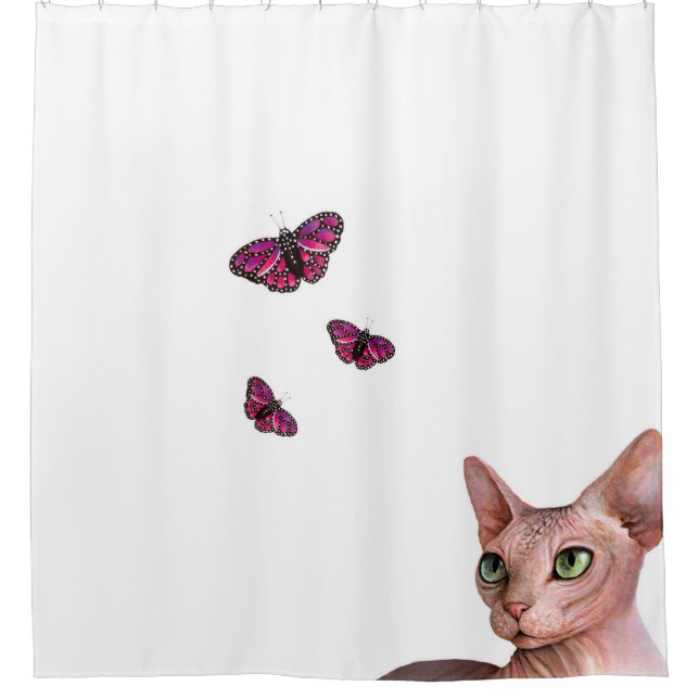 Cat 578 Sphynx Sphinx Shower Curtain (Front)