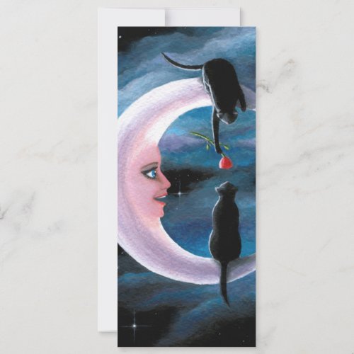 Cat 581 black cats on the moon Bookmark