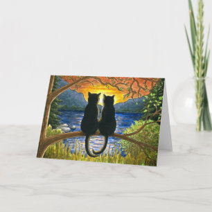 Cat 582 black cats card