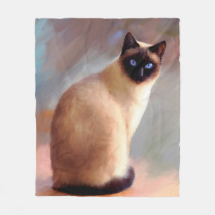 Cat 613 siamese fleece blanket