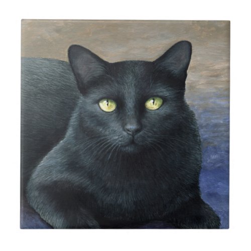 Cat 621 black cat ceramic tile