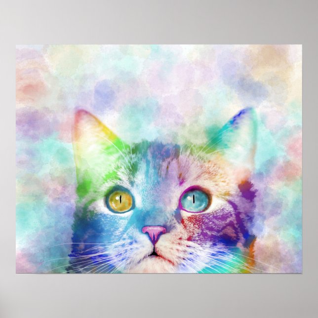 cat 663 multicolor cat poster (Front)