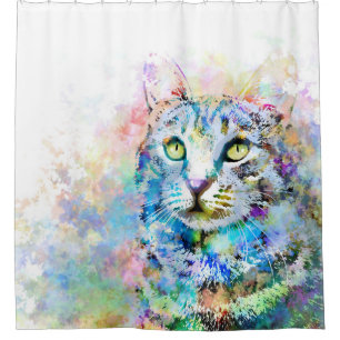 Cat 674 shower curtain