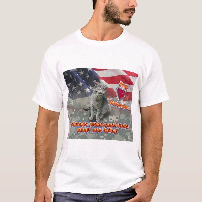 Cat Adopts Veteran for Lifelong Friend T-Shirt (Front)