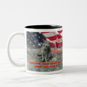 Cat Adopts Veteran for Lifelong Friend Two-Tone Coffee Mug