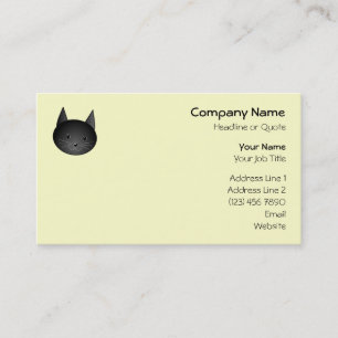 Cat. Adorable black kitty. Business Card