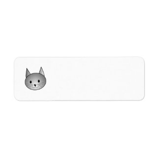Cat. Adorable Gray Kitty Design. Label