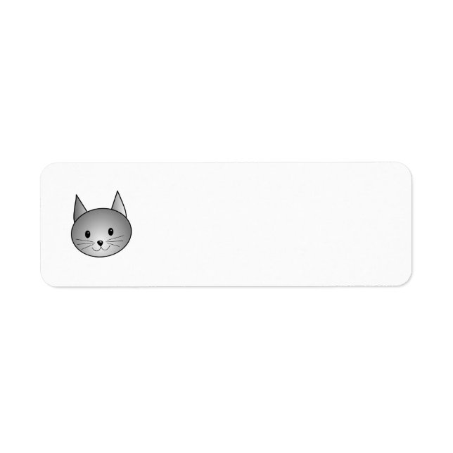 Cat. Adorable Gray Kitty Design. Label (Front)