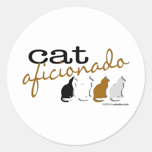 Cat Aficionado Classic Round Sticker