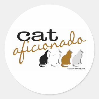Cat Aficionado Classic Round Sticker
