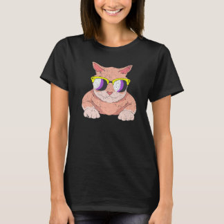Cat Agender Lgbt Nonbinary Flag Cool Sunglasses No T-Shirt