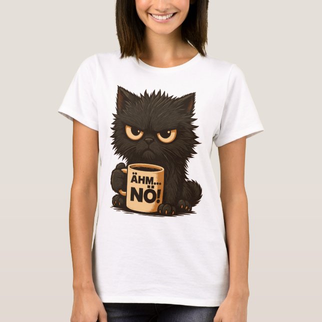 Cat "Ähm Nö" - fun cat-sarcasm design T-Shirt (Front)