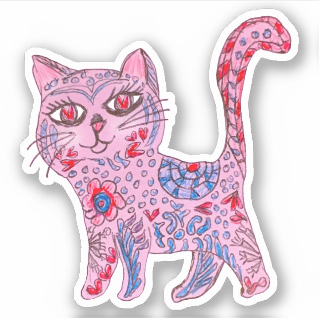 Cat Alebrije Sketch Sticker (Front)