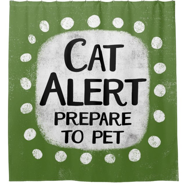 Cat Alert Shower Curtain (Front)