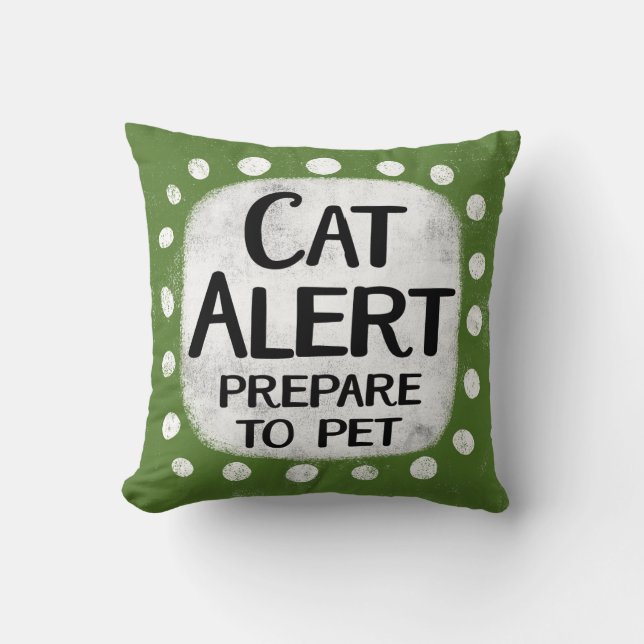 Cat Alert Throw Pillow