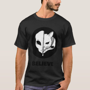 Cat Alien Ufo Martian Ufologist Space Believe T-Shirt