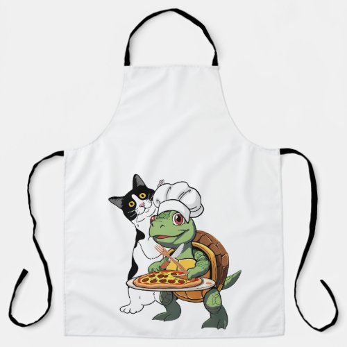 cat all over print apron