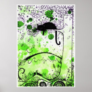Cat Aloft - poster print