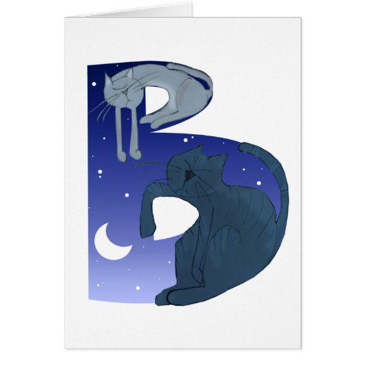 Cat Alphabet B Card (Front)