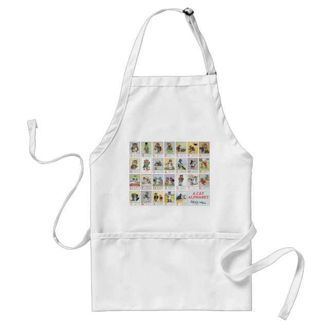 Cat Alphabet, Louis Wain Adult Apron (Front)