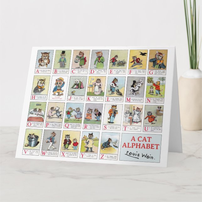 Cat Alphabet, Louis Wain Card (Front)