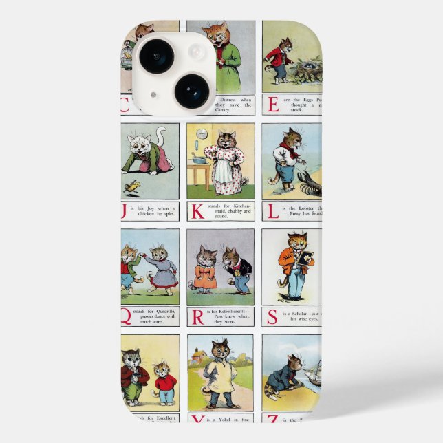Cat Alphabet, Louis Wain Case-Mate iPhone Case (Back)