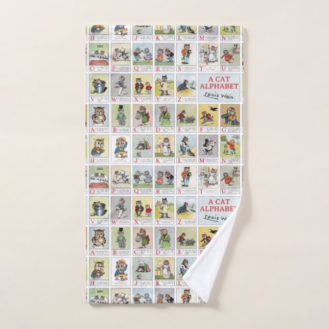 Cat Alphabet, Louis Wain Hand Towel (Hand Towel)