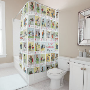 Cat Alphabet, Louis Wain Shower Curtain