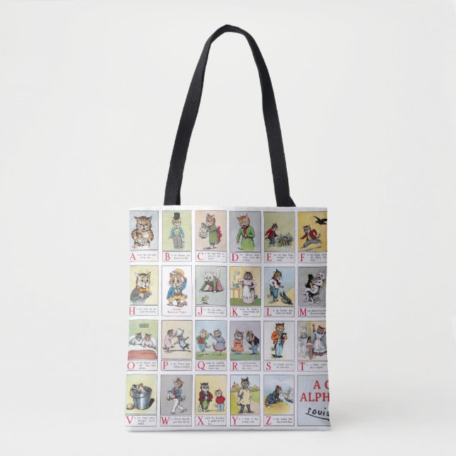 Cat Alphabet, Louis Wain Tote Bag (Front)