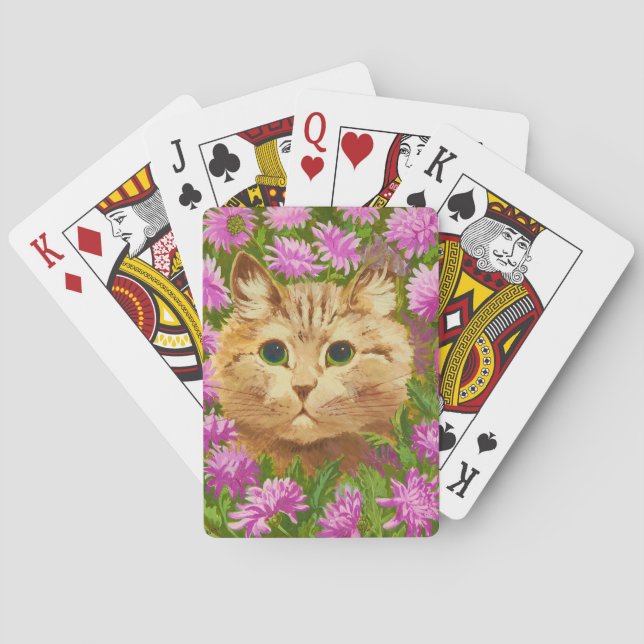 Cat Amongst the Flowers by Louis Wain Poker Cards (Back)