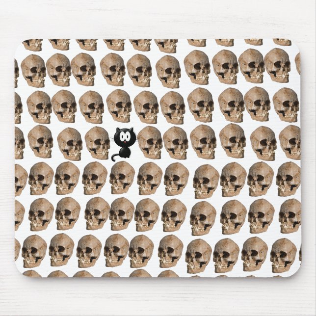 Cat Amongst The Skulls Mouse Pad (Front)