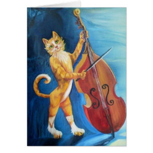 Cat and a Fiddle Greeting Card
