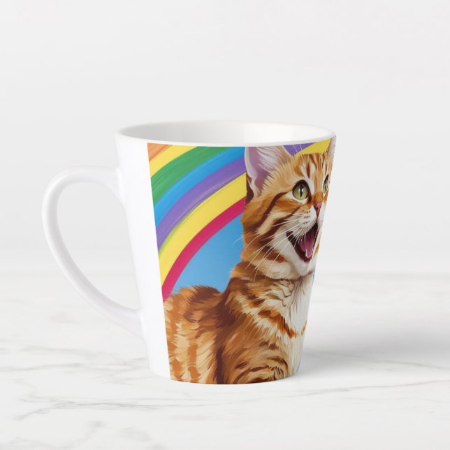 Cat and a Rainbow: My Love Latte Mug (Left)