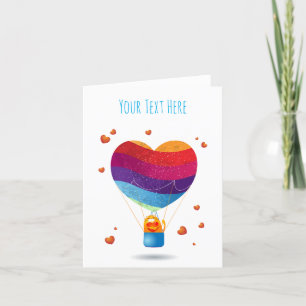 Cat and Ballon of Love Holiday Card