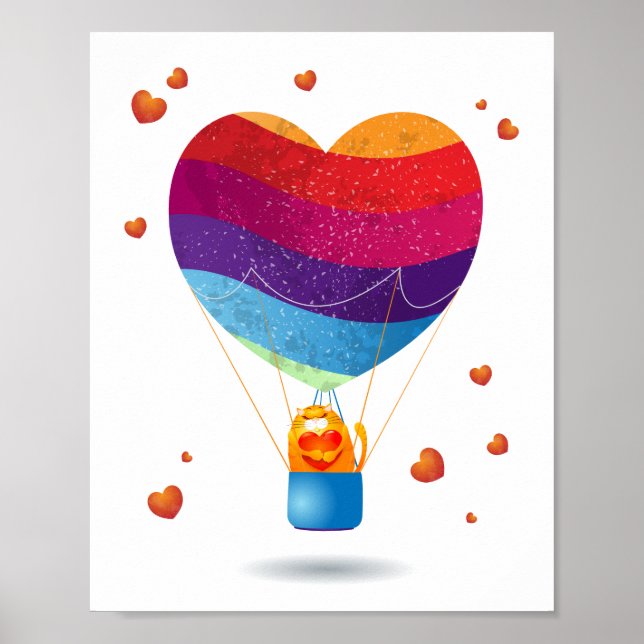 Cat and Ballon of Love  Poster (Front)