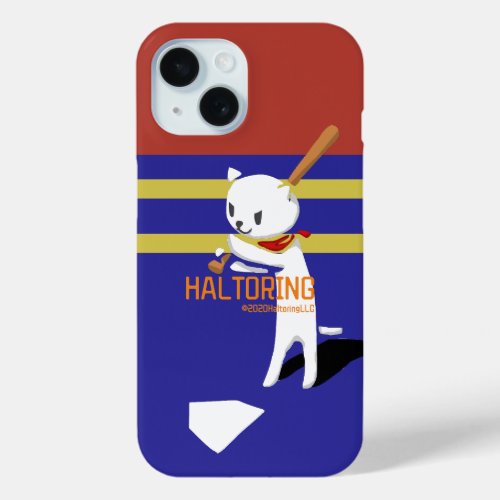 cat and baseball iPhone 15 case