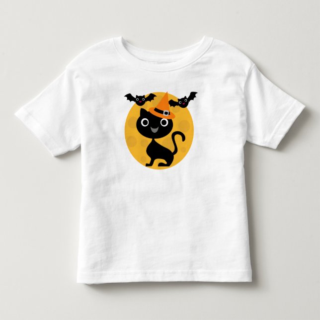 Cat and Bats Halloween T-shirts and Gifts (Front)