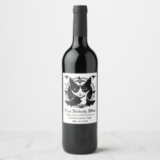 Cat and Bats I Wine Label