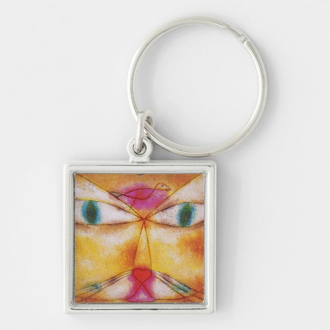 Cat and Bird - Abstract Art - Paul Klee Keychain (Front)