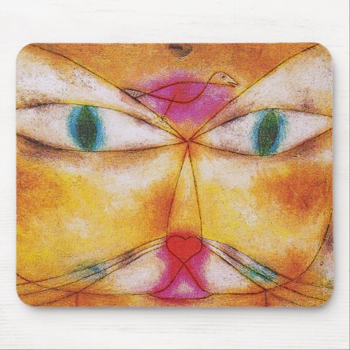 Cat and Bird _ Abstract Art _ Paul Klee Mouse Pad