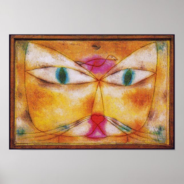 Cat and Bird - Abstract Art Poster Print (Front)