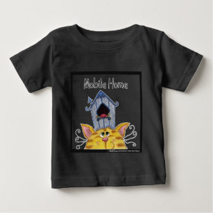 Cat and Bird House Mobile Home Baby T-Shirt