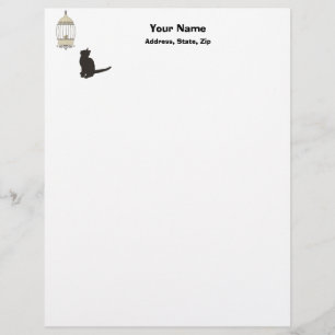 Cat and Birdcage Letterhead